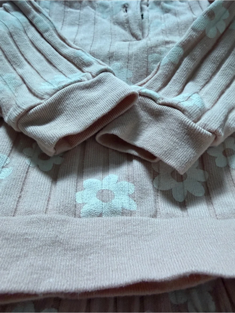 Snug Luxury Pink Floral Ribbed Matching Set